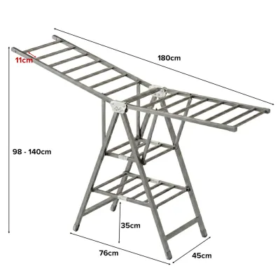 JIJI.SG Noir Foldable Clothes Drying Rack Height Adjustable SG