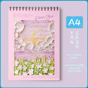Estation - Buku Gambar A4 Sketchbook Buku Sketsa l Tebal Vertikal Jilid Spiral 45 Lembar/90 Halaman