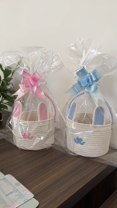 Portable Easters Rabbit Eggs Storage Basket Great for Easters Eggs Hunts and Household Decoration Daily Casual Use
