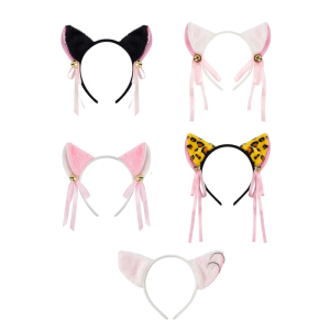 ที่คาดผมสำหรับเด็กห่วงผมลูกแมวน่ารักอุปกรณ์สำหรับถ่ายรูปวันฮาโลวีนวันเกิดอุปกรณ์แต่งผมแสนสนุกอุปกรณ์แต่งคอสเพลย์