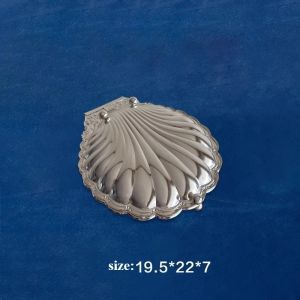 FFBH Silver Shell Metal Tray Retro Home Decoration Jewelry Perfume Storage Tray Commercial Display Props Z4K2H