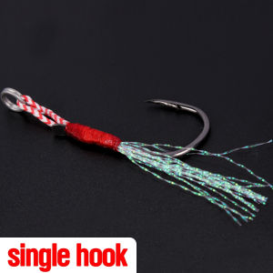1Pcs Single/Double Hook Carbon Steel Plate Hook Fishing Hook Single Hook Jigging Hook Double Hook Assist 2 Hooks Fishing Gear