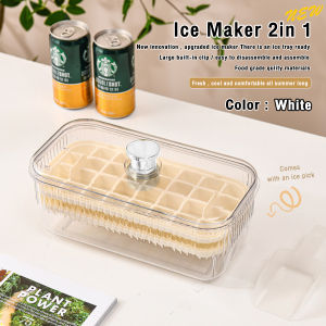 Pressing Ice Tray Ice Box Refrigerator Ice Cube Artifact Silicone Mold with Lid Household Sealed Food Grade Ice Maker