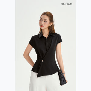 [MUA 2 GIẢM 70K] Áo Kiểu Nữ GUMAC Áo Sơ Mi Công Sở Peplum Vạt Đắp Tay Liền Chất Lụa Sang Trọng Thanh Lịch LAF1104