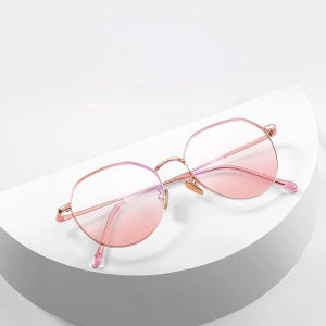 SUNYMALL Kính Chống ánh Sáng Xanh Cho Nam Và Nữ Thời Trang Kính Mắt Máy Tính Khung Tròn Kim Loại Cho Sinh Viên Kính Mắt Bảo Vệ Bức Xạ Kính Má Hồng