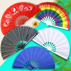 10PCS 1PC Foldable Round Fan Plain Full Colored Colorful Nylon Mini Round  Disc Folding Portable Pocket Frisbee with Pouch Storage Case Handheld  Twistable Circle Sublimation Hand Fans Paypay Pamaypay Printable Company  Events