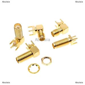 [COD] Abulaia 10Pcs SMA Female Male Jack Solder 1.6mm Nut Edge Clip Straight Mount RF Connectors Receptacle Female Bulkhead Crimp Connector