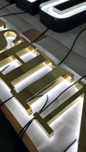 Custom 3D Backlit Channel Letters Sign Illuminated Metal Business Logo Outdoor/Indoor LED Signage for Storefront Office Wall