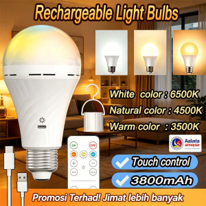 【Ready】10W E27 USB C Rechargeable LED Bulb Battery Powered Touch Control Dimmable Energy Saving Lamp for Indoor Outdoor Use