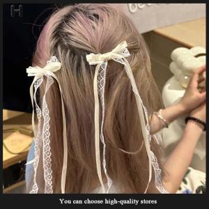Hayating Sweet Long Hairpins French Lolita Lace Ribbon Tassel Bowknot Hair Clip For Women Girl Party Barrettes Headwear Accessories