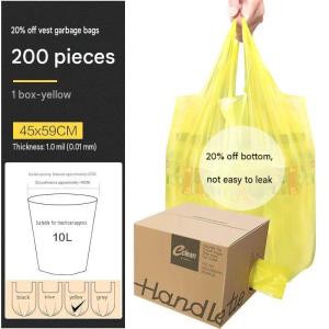 ✳️TSG65✳️ 200pcs Boxed 45*59cm Rubbish Bag Thickened Disposable Garbage Bag Handheld Plastic Bag Household Trash Bags Thicken Disposable Plastic Bag Trash Bags Plastic Waste Bag Rubbish Bags Bin Liners Vest Plastic Bag Garbage Storage Bag Handle Bag