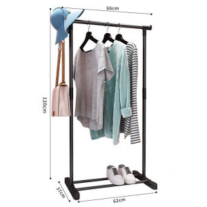 Single metal  Pole Clothes Rack 1 Pole 2 Poles Floor Coat Rack Stand Bedroom Cloth Hanger