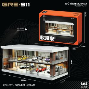 Mô hình Diorama Light Brown Car House Modern Garage 1:64 GRE911DIO-75 chính hãng