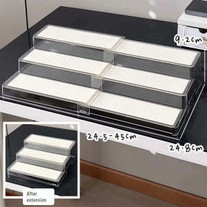 Three tiered ladder type cosmetics storage Elegant stairs Desktop perfume display rack Simple design Plastic storagerack
