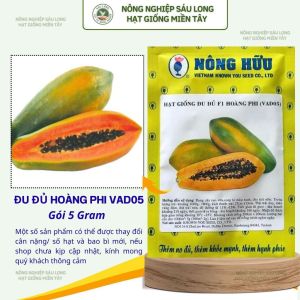 [GÓI LỚN 5GR]  Hạt giống Đu Đủ Hoàng Phi VAD05 Nông Hữu - Thịt trái dày màu cam đậm