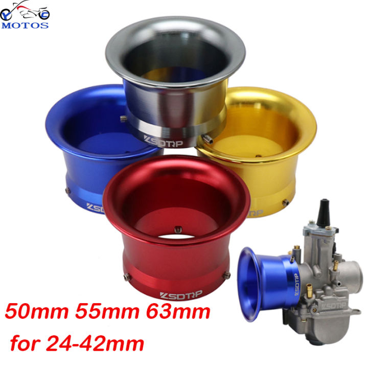 ALCONSTAR 63mm Blue Motorcycle Carburetor Air Filter – Universal Clamp-On With Screws
