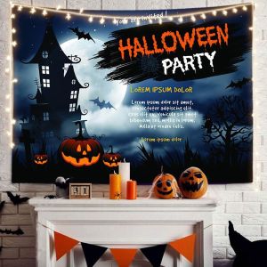 Halloween Background Cloth Ghost Festival Wall Cloth Dormitory Room Party Celebration Decoration Personalized Creative Hanging Cloth