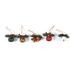 5PCS Christmas Bells Hanging Decoration Set Easy Installation for Door Porch Window Christmas Tree Decoration