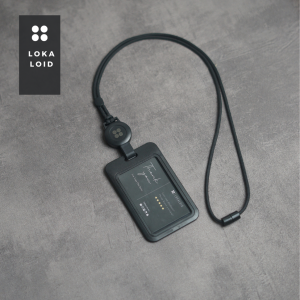 Lanyard Paracord Yoyo Retractable Lokaloid Gantungan ID Holder ABS Hitam Tali Gantungan Kartu Kerja Kuat Tahan Lama