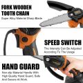 KEELAT 12/6 Inch Mini Chainsaw Cordless Electric Hand Saw Wood Cutter With Rechargeable Battery. 