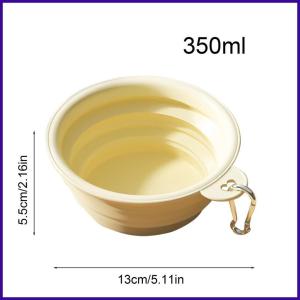 PETWELL Foldable dog bowl 350ML Pet Food Water Feeding Portable Travel Bowl Collapsible Dog Bowl
