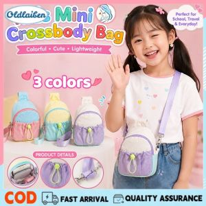 Oldlaiben【COD】Dopamine Color Kids Messenger Bag for Kindergarten Sweet Splicing Fashion Toddler Crossbody Bag for Boys Girls Lightweight Cute Daily Carry Purse