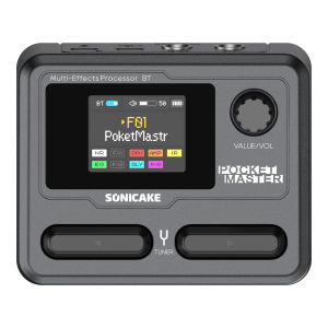 ⭐⭐⭐SONICAKE Pocket Master Mini Guitar Bass Amp 100+ Multi-Effects Pedal APP Control 1.77" LCD color screen Built-in battery QME-10