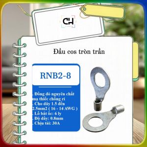 Đầu cos tròn trần RNB 1.25-3 2-5... Cos chữ O cos khuyên đấu dây điện dẫn điện tốt túi 100 cái