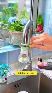Đầu vòi lọc nước rửa bát rửa chén xoay 360 độ có thể kéo dài chống bắn nước - Movava