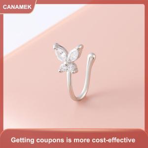 【CANAMEK 】 Trendy Butterfly Nose Ring U Shaped Clip Nose Ring Bendable Nose Ring For Women Girls Fashion Non Pierced Nose Clip Gifts