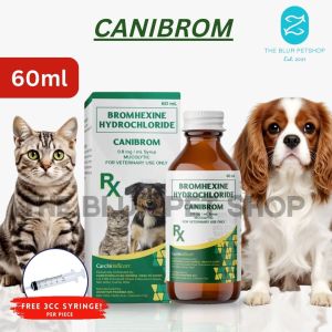 Free 3cc Syringe 60ml Bromhexine Canibrom Syrup Dog Cat All Stages Adult Kitten Puppy Pet Essentials