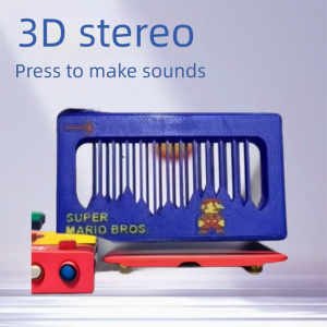 SHEBE668 Máy phát âm thanh Nhấn để tạo âm thanh đồ chơi Nhạc cụ Âm nhạc Móc khóa hoạt hình Mini Hài Hước Móc chìa khóa hình Lược Quà Tặng trẻ em