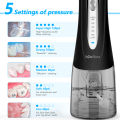 H2ofloss Cordless Water Flosser for Teeth IPX7 Waterproof Oral Dental Irrigator with 5 Modes 6 Jet Nozzles 300ml Water Teeth Flosser Tooth Cleaner Water Floss for Brace Bridges Care. 