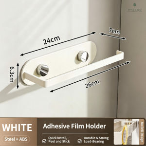 No Drill Kitchen Wall Mount Organizer Set Paper Towel Holder Cling Film Rack Towel Bar Adhesive Storage Rack