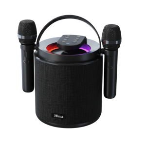 HIMA 40W Bluetooth Karaoke Speaker with 2 Wireless Microphones Hi-Fi Deep Bass Sound LED Party Lights Bluetooth 5.3 TWS Function IPX5 Waterproof Portable PA System USB/TF/AUX Input Rechargeable Battery for Home and Outdoor Party
