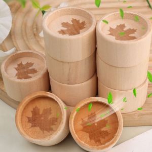 JIYAN2866 Maple Leaf Pattern Expanded Fragrant Wood Wooden Slowly Volatile Essential Oil Diffuser Durable Aromatherapy Inhaler for Refreshing Air Desktop Ornament