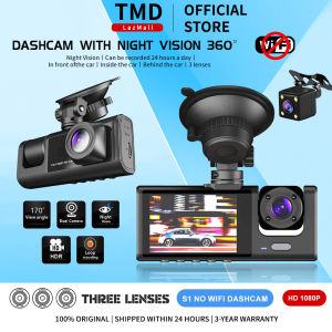 TMD 3 Camera Lens Car S1 HD 1080P 24h Parking Monitor DVR Wifi Dash Cam night Video Recorder Dashcam for car front and back
