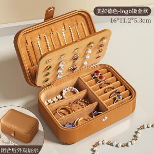 Jewelry box high-end exquisite earring storage box jewelry ring necklace gold portable jewelry box new model