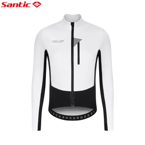 Santic Men Cycling Jackets Autumn Winter Fleece Warm Windproof Waterproof Sports Bike Coat