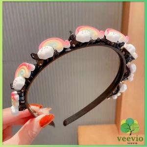 Veevio ที่คาดผม สไตล์เกาหลี ฤดูใบไม้ผลิฤดูร้อนผ้าคาดผมเด็กแบบยืดหยุ่นพิมพ์ลายดอกไม้น่ารักผ้าโพกศีรษะสำหรับเด็กทารกเด็กวัยหัดเ