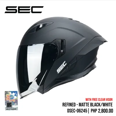 SEC Refined Half Face Helmet For Motorcycle– Gloss/Matte (M–XL)