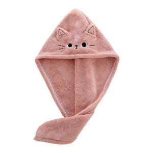 Coral Fleece Hair Towel Rapid Drying Turban for Curly Hair Soft Touching Twist with Button for Women