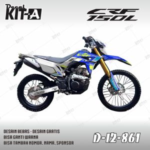 Decal CRF 150 L MOTIF SUPERMOTO PUTIH BIRU Stiker Motor Design Custom I2-391 I2-861 I2-957 I2-981