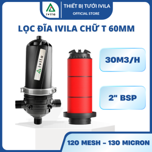 Lọc đĩa chữ T 60 - 2" (30m3/h) Lọc đĩa chữ T phi 60 Lọc nước tưới cây lọc nước đầu nguồn giúp loại bỏ cặn rác thải ra khỏi hệ thống tưới làm sạch tối ưu nguồn nước