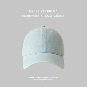 หมวกเบสบอลผ้ายีนส์สีทึบสไตล์เกาหลีสำหรับเด็กผู้ชายและเด็กผู้หญิงหมวกลิ้นเป็ดบังแดดด้านบนนุ่มย้อนยุคเรียบง่ายสไตล์ญี่ปุ่น