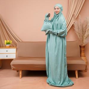 Mukena Terusan Rayon Premium Polos Kombinasi Renda Mewah Adem Nyaman Lembut Cantik Muslim Panjang