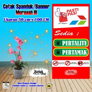 Spanduk Banner Pom Mini Ukuran 50 cm x 100 cm