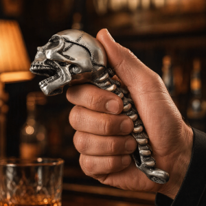 OOC Unique Skull Bottle Opener Smooth Stainless Steel Novelty Bottle Opener Spooky Style Creative Design Beer Can Opener Halloween Party