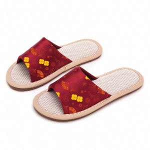 [Free Shipping] New CoupleS Home Slippers Summer One-Strap Sandals High-End Satin Design Trendy Chinese-Style Slippers Non-Slip