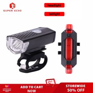 500LM Super Bright LED Bike Headlight Front Lamp USB Rechargeable Waterproof Light Front Taillight Cycling Equipment [50% OFF]